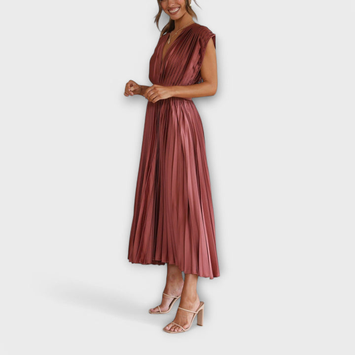 Marini | Abito elegante con pieghe da donna