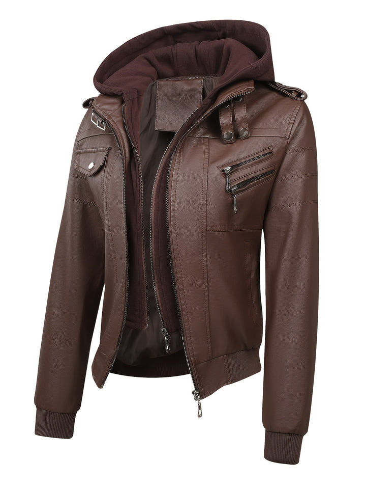 Marini | Giacca in pelle nera elegante