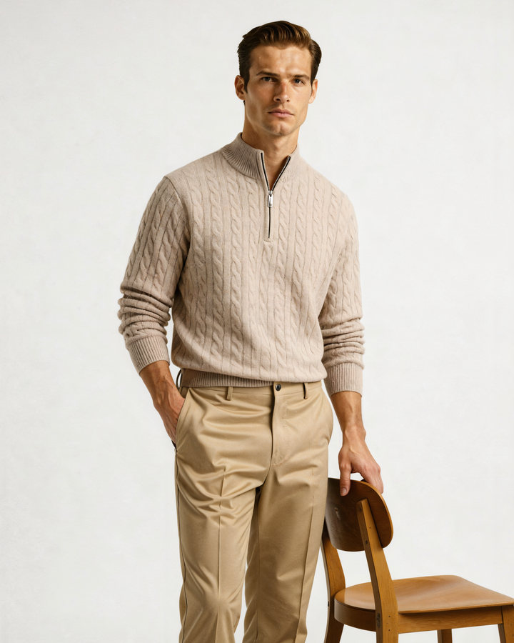 Marini | Raffinato mezzo zip in cashmere