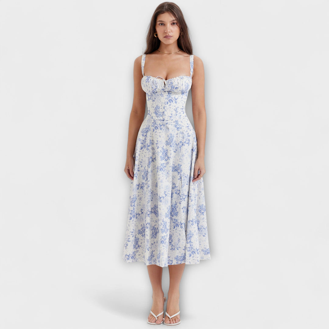Marini | Abito a bustier floreale elegante