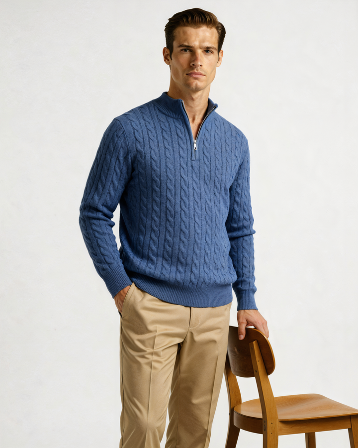 Marini | Raffinato mezzo zip in cashmere