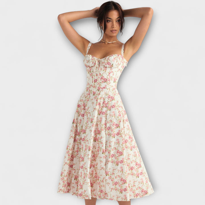 Marini | Abito a bustier floreale elegante