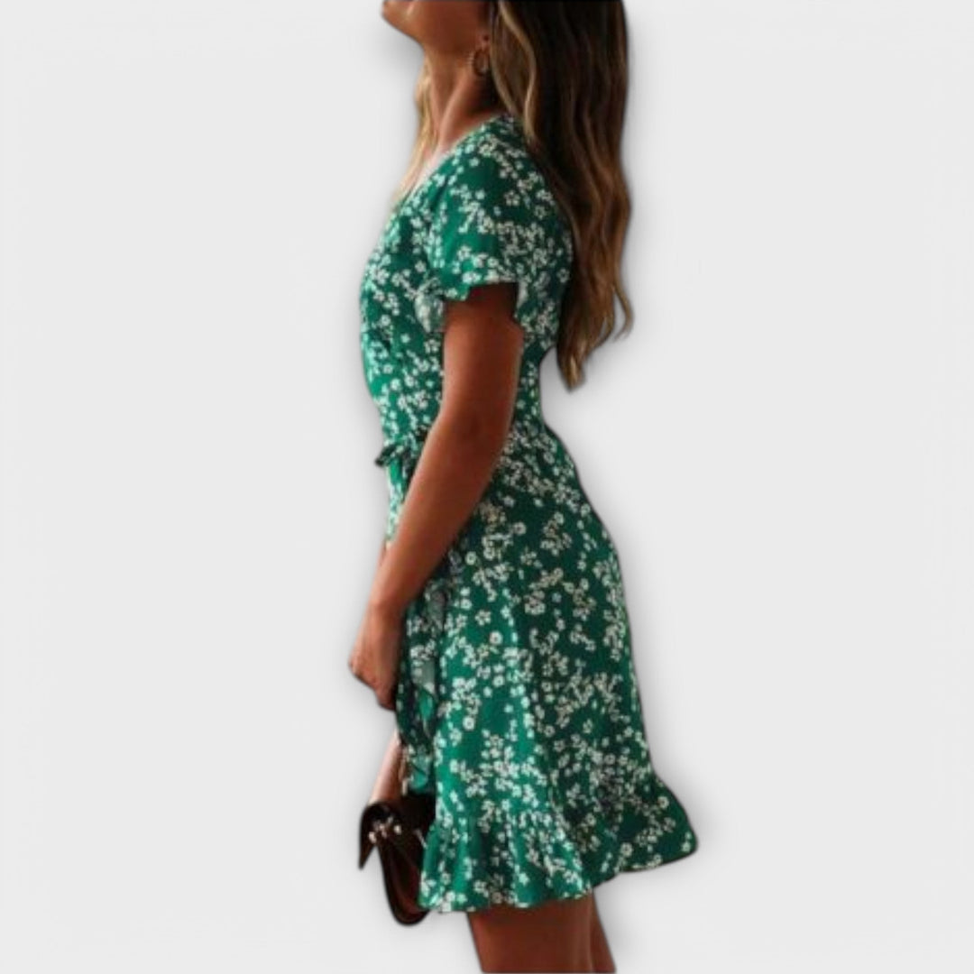 Marini | Abito boho corto in verde