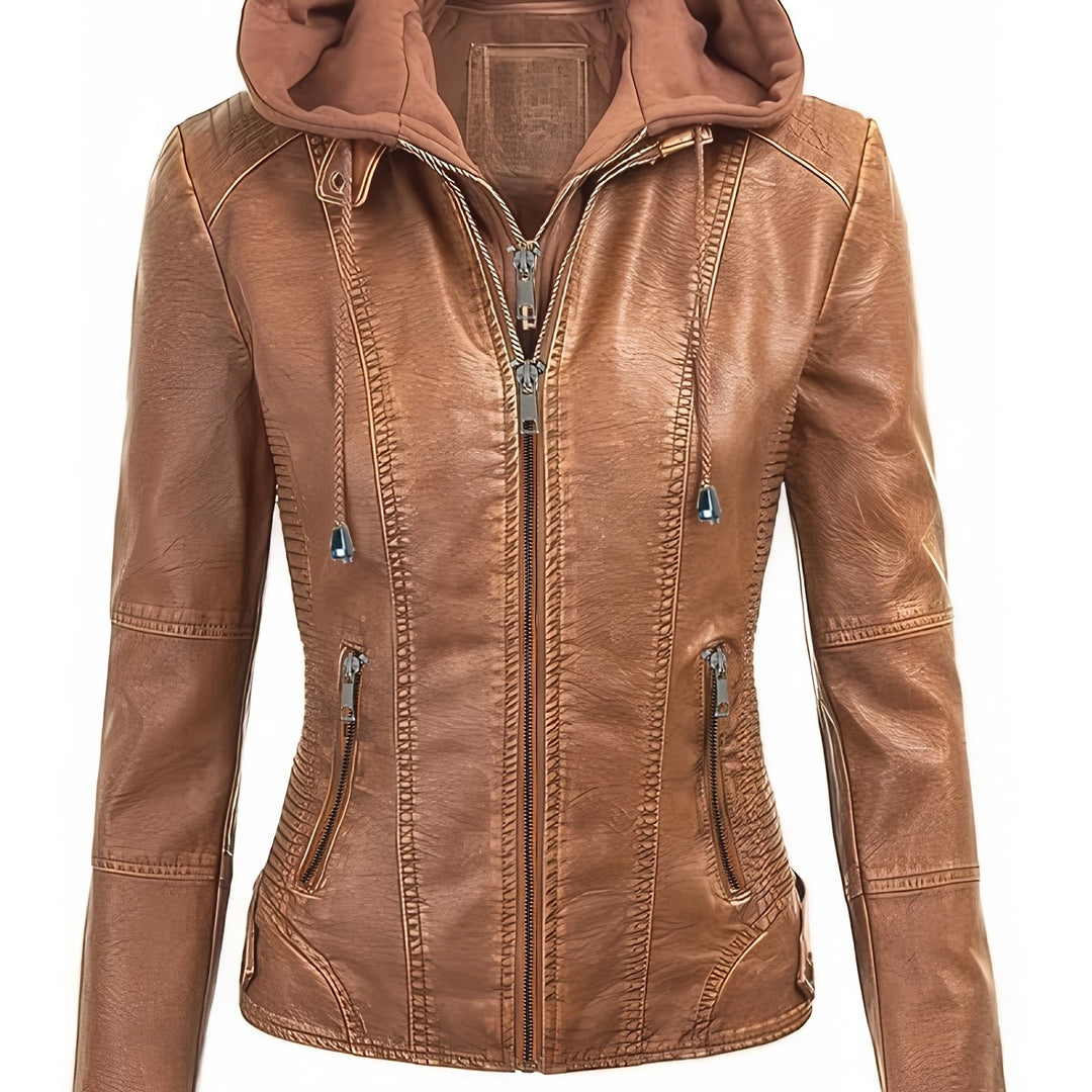 Marini | Giacca nera con cappuccio femminile