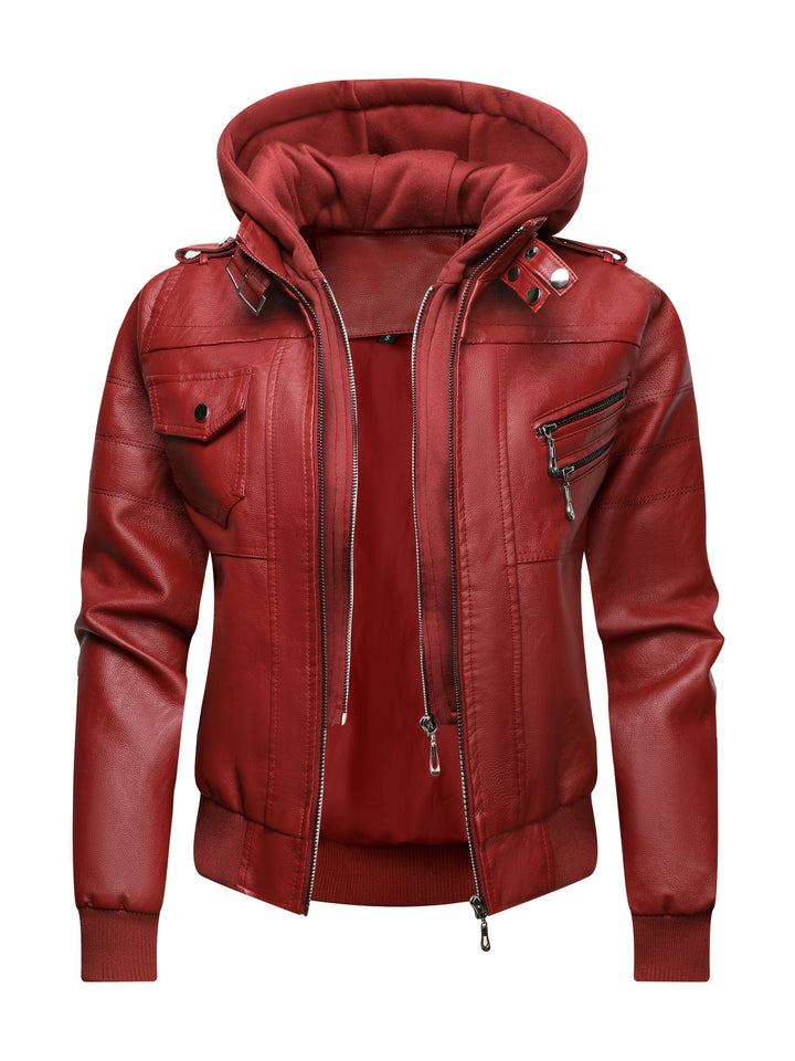 Marini | Giacca in pelle nera elegante