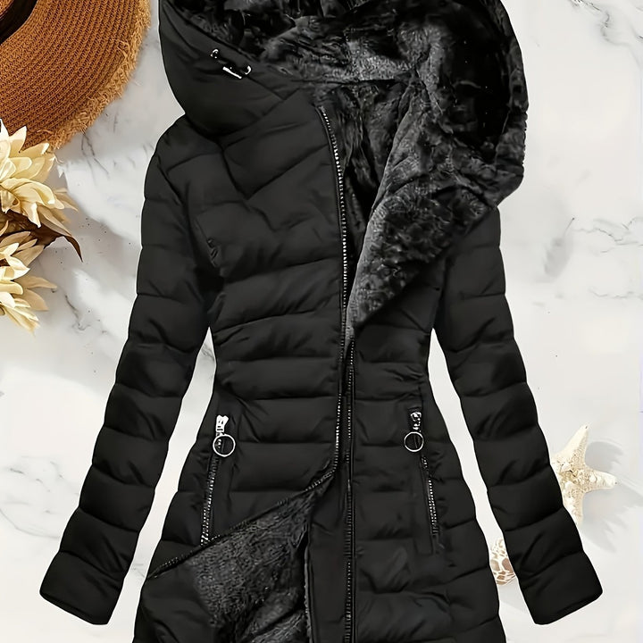 Marini | Giacca lunga con cappuccio elegante