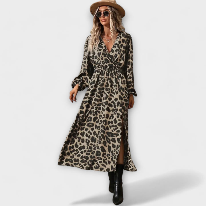 Marini | Abito elegante con motivo leopardato
