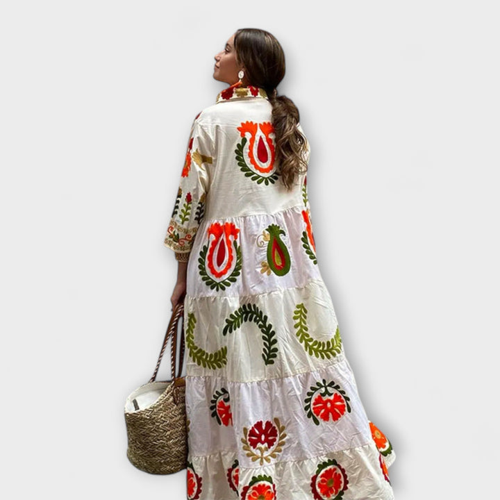 Marini | Raffinato vestito floreale da donna