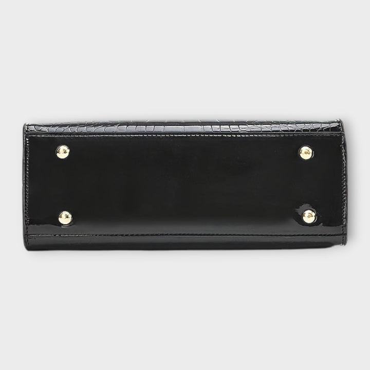 Lora. - Glossy Crocodile Pattern Handbag