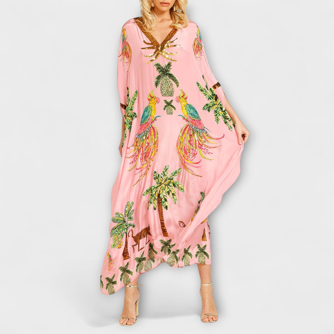 Marini | Abito elegante con stampa palme