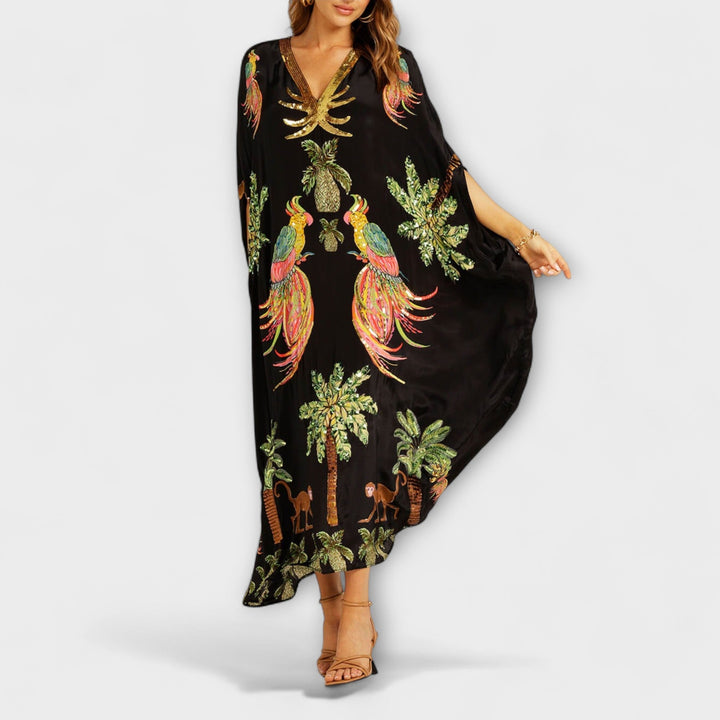 Marini | Abito elegante con stampa palme