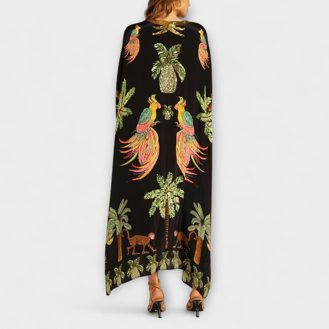 Marini | Abito elegante con stampa palme