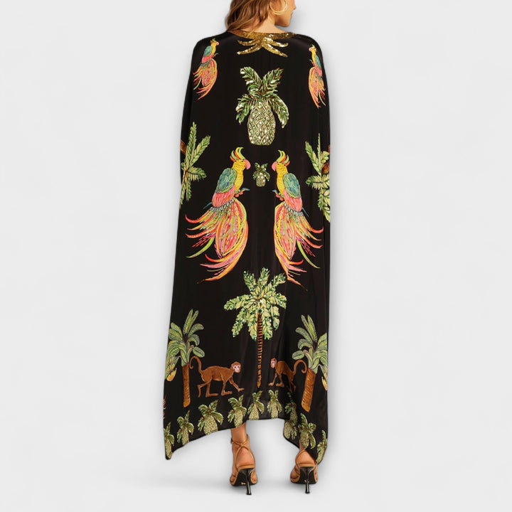 Marini | Abito elegante con stampa palme