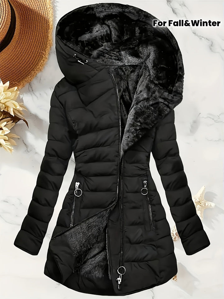 Marini | Giacca lunga con cappuccio elegante