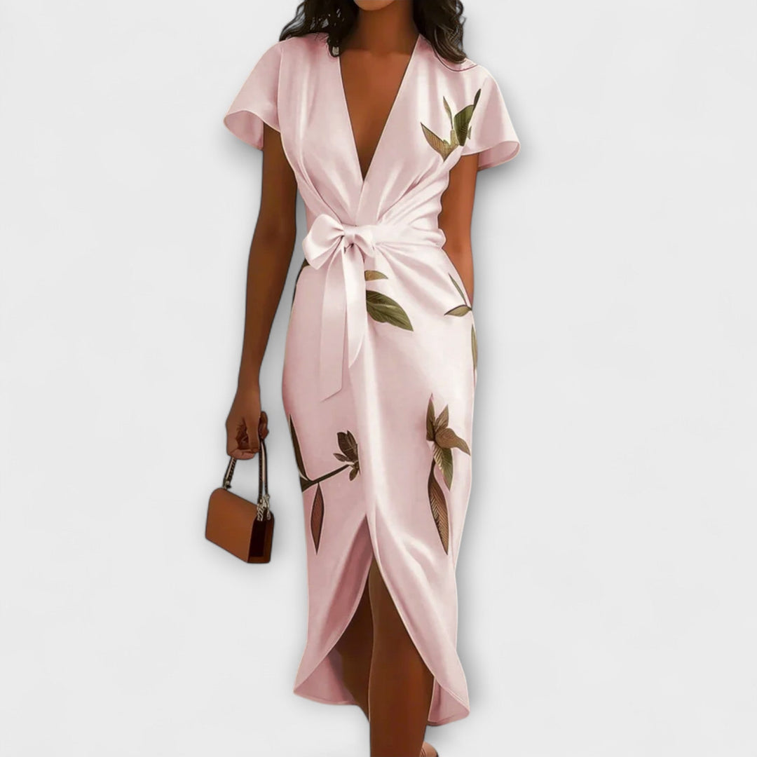 Marini | Abito avvolgente in satin elegante