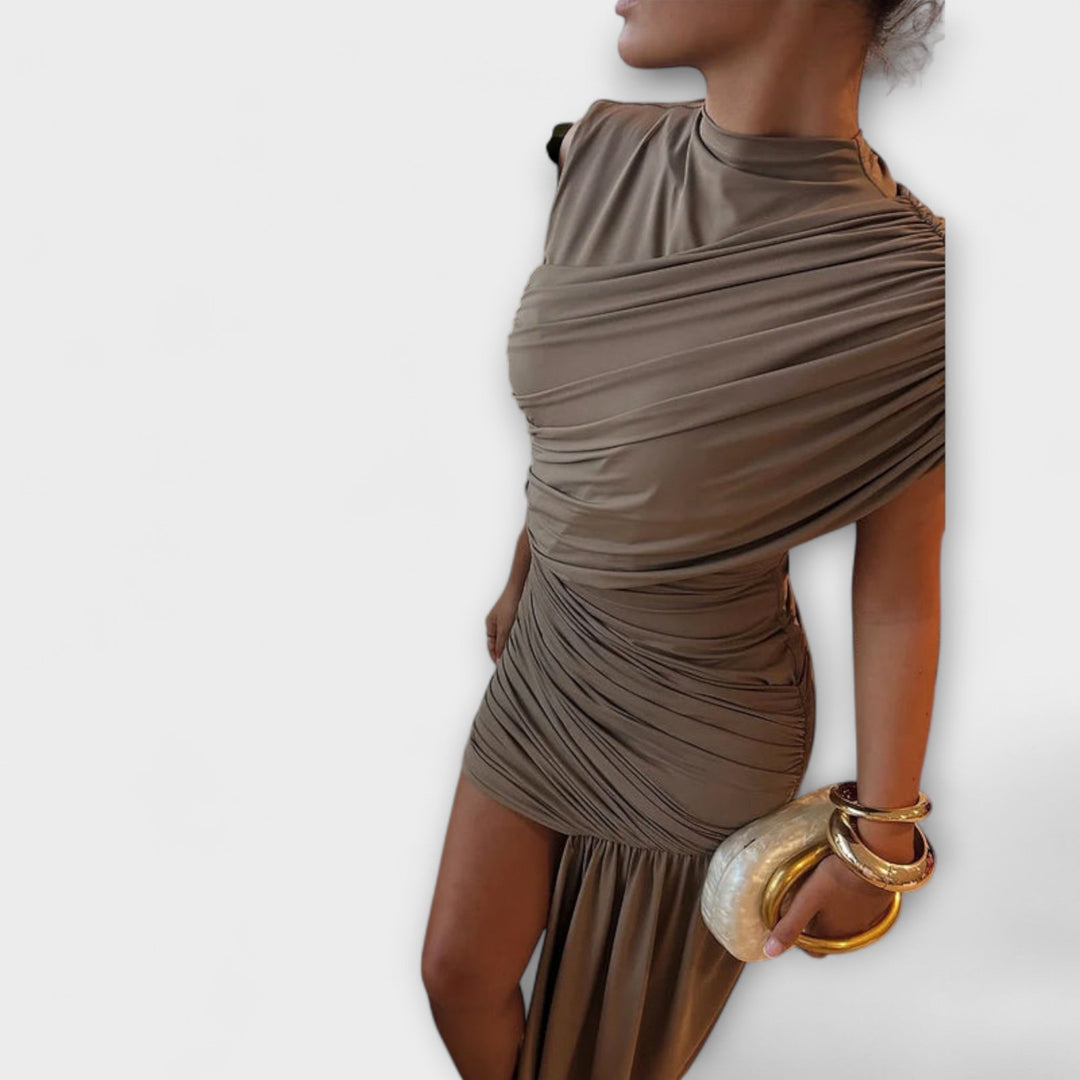 Marini | Abito elegante con plissé da donna