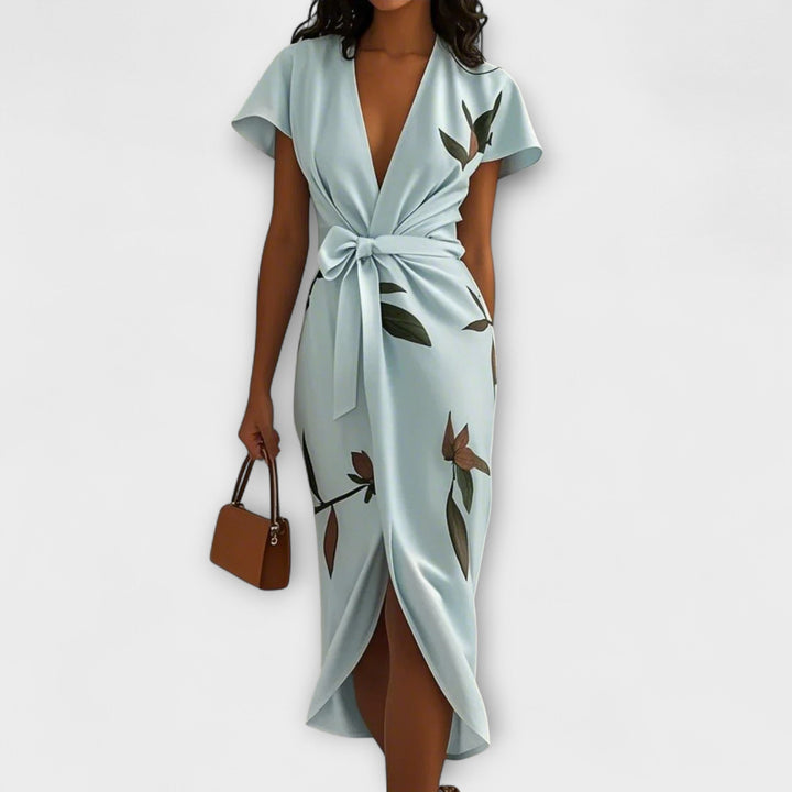 Marini | Abito avvolgente in satin elegante