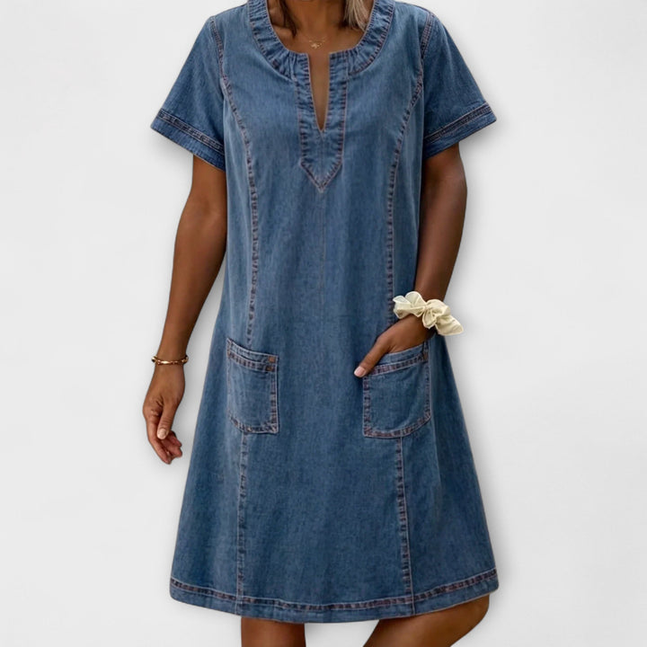Marini | Abito in denim morbido elegante