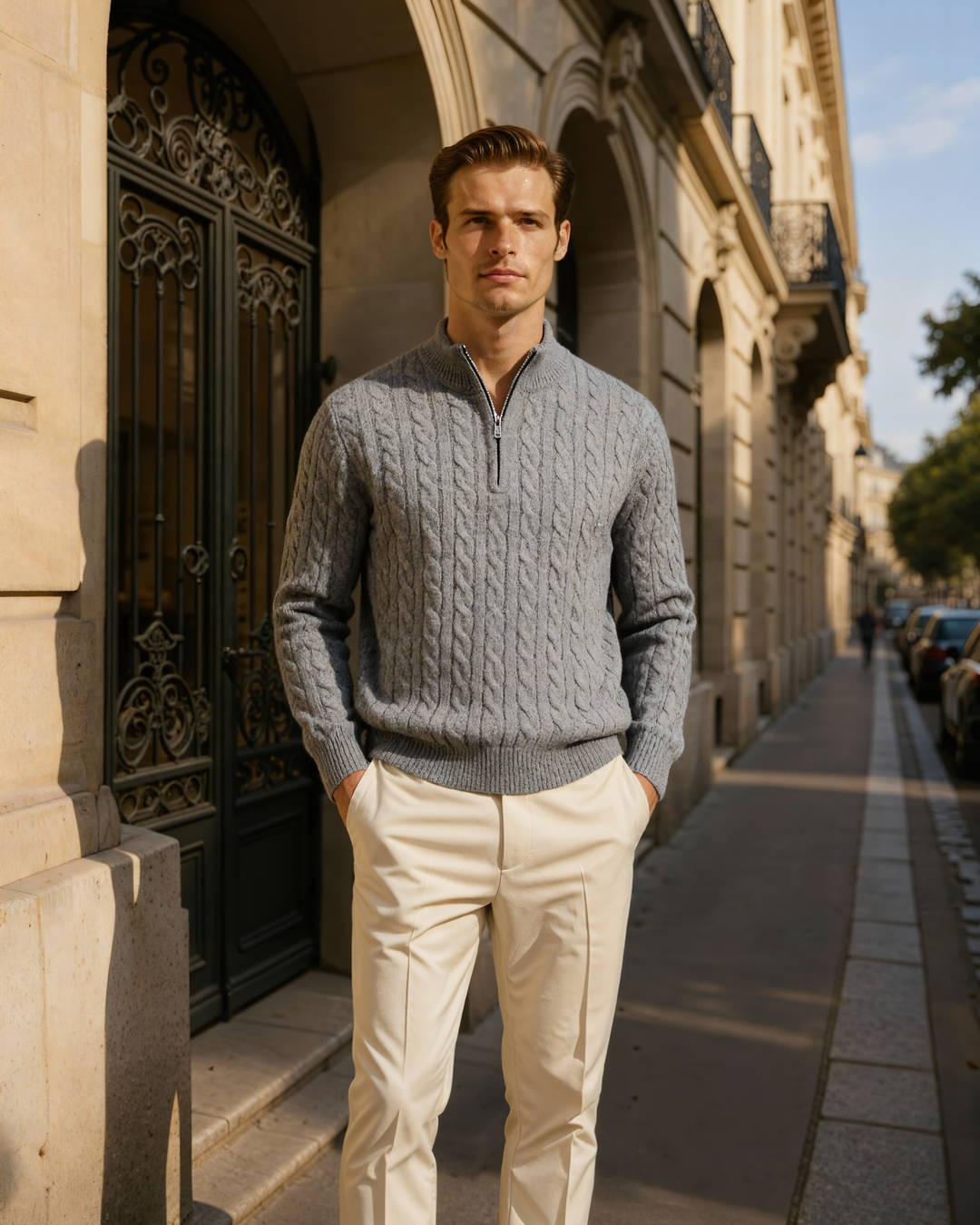 Marini | Raffinato mezzo zip in cashmere