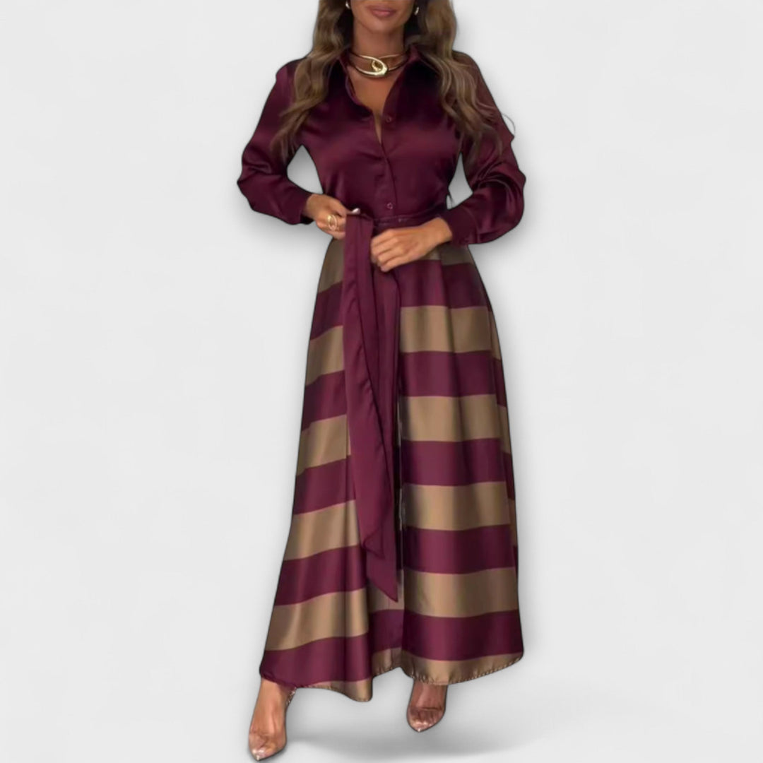 Marini | Abito lungo con cintura elegante
