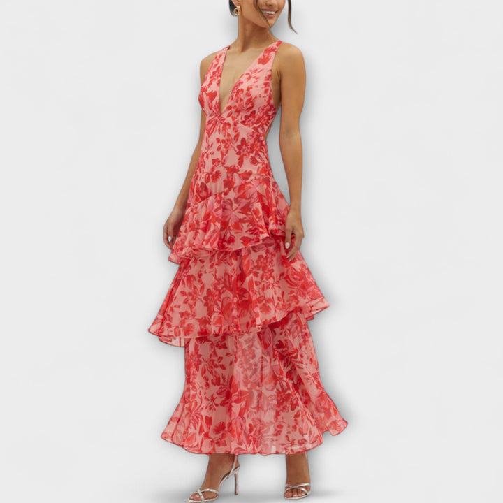 Marini | Abito in chiffon elegante da donna