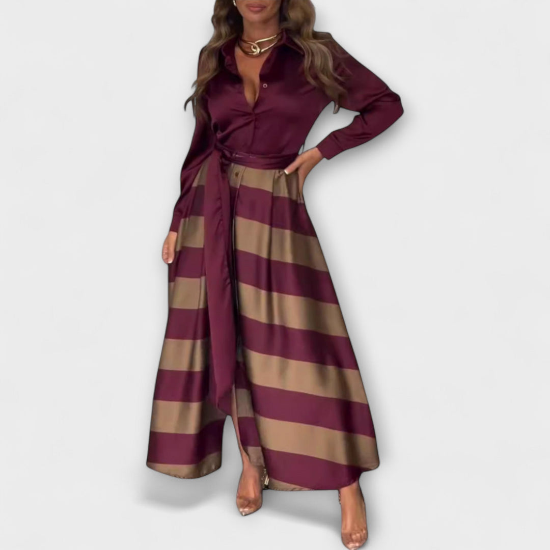 Marini | Abito lungo con cintura elegante