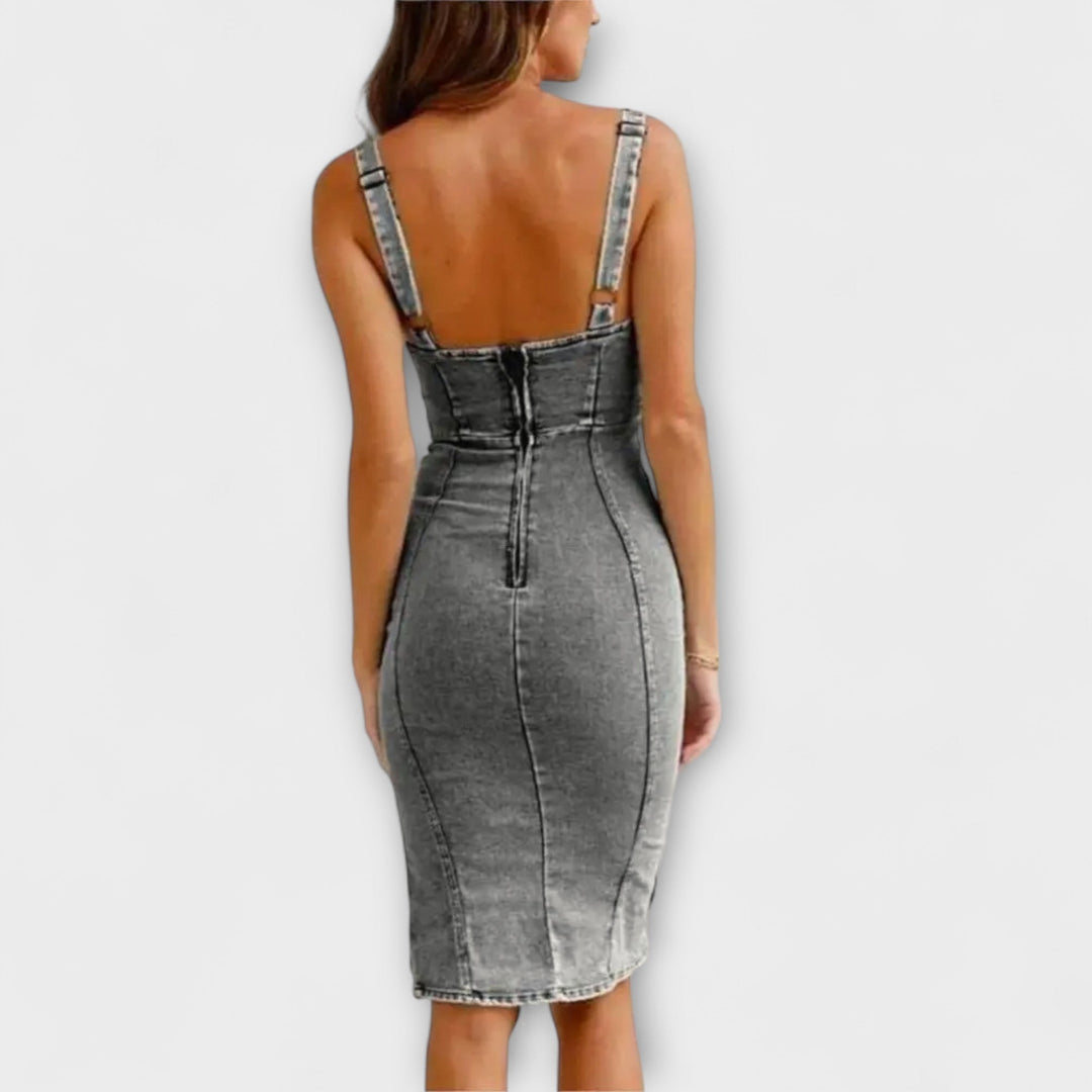 Marini | Vestito in denim con spalline