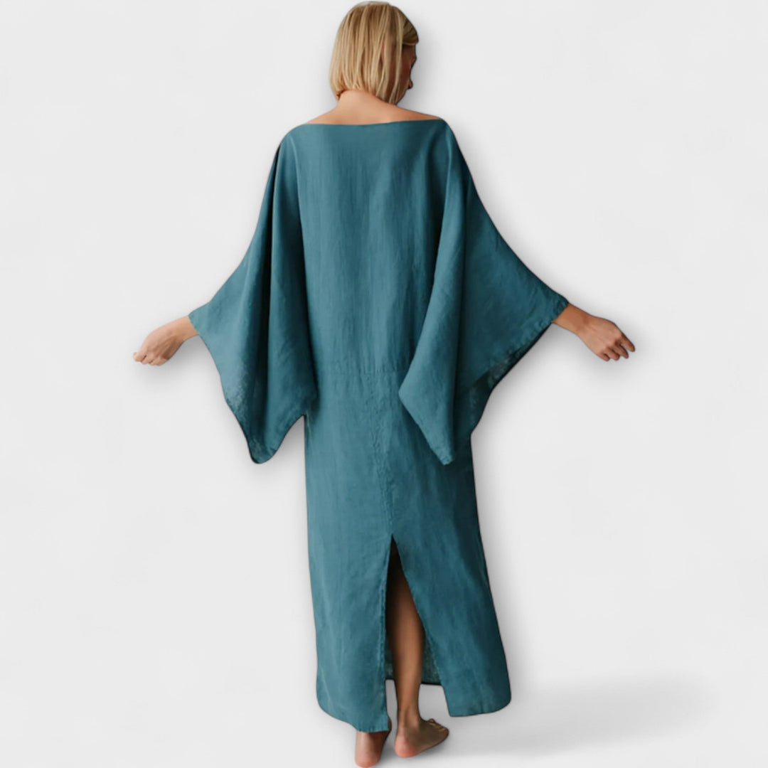 Marini | Raffinato abito kimono in lino