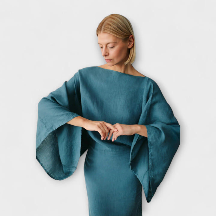 Marini | Raffinato abito kimono in lino