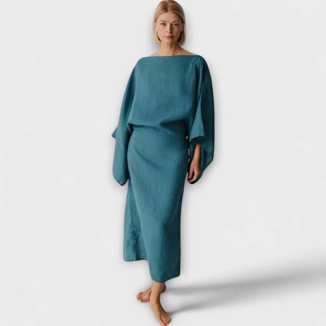 Marini | Raffinato abito kimono in lino