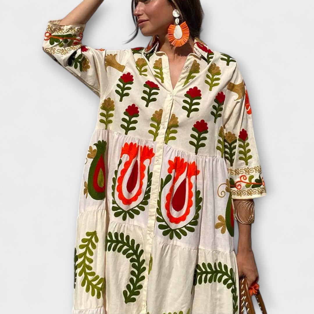 Marini | Raffinato vestito floreale da donna