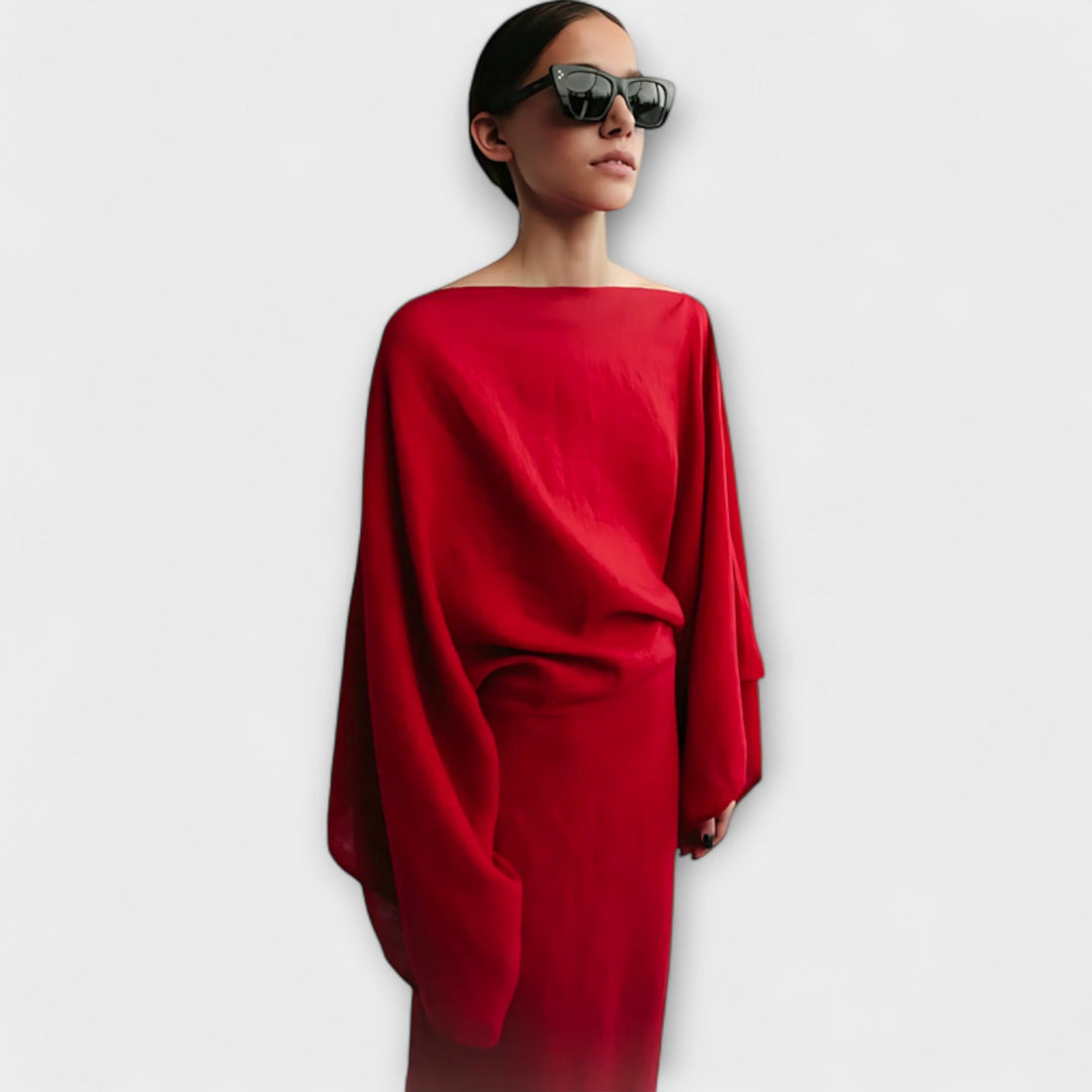 Marini | Raffinato abito kimono in lino