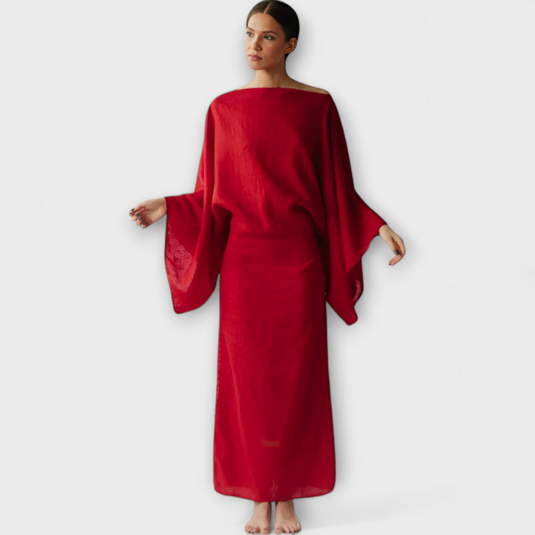 Marini | Raffinato abito kimono in lino