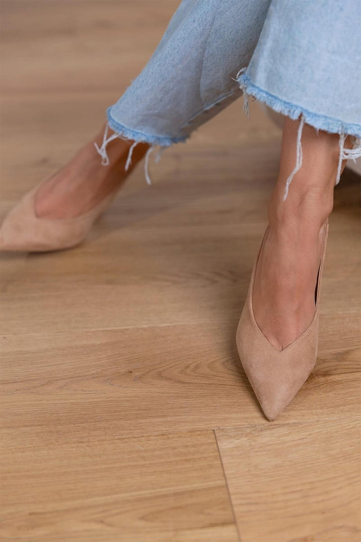 Marlena™ | Décolleté slingback nudi con tacco sottile