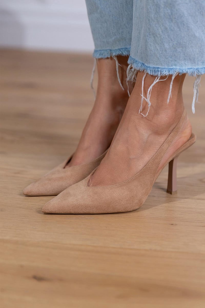 Marlena™ | Décolleté slingback nudi con tacco sottile